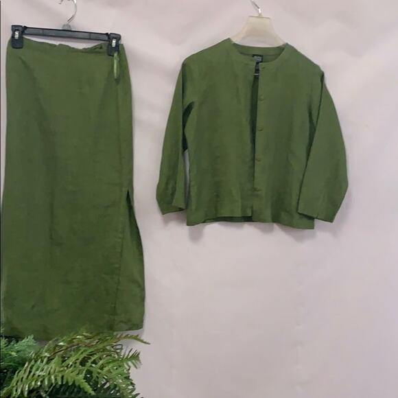 EILEEN FISHER IRISH‎ LINEN SKIRTSUIT SIZE PS - Picture 1 of 10
